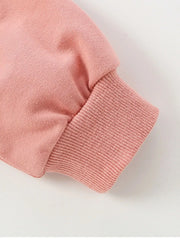Dusty pink cotton sweatshirt cuff detail