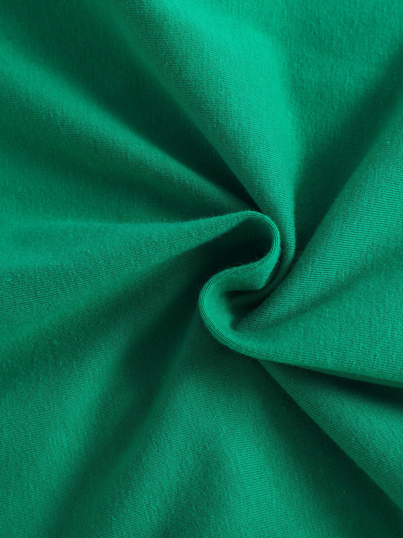 Green cotton baby tee and shorts set fabric detail