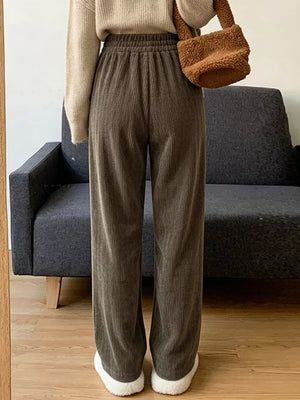 Corduroy Wide-leg Pants, model styling view