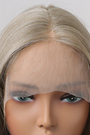 Luxe Platinum Lace Front Wig in Blonde/Ash Brown Root with realistic hairline detail