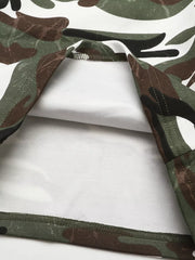 Men's Camouflage Print Capris in Green Camouflage, fabric detail