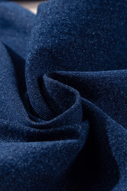 Mid-rise straight leg jeans in dark wash denim with a classic weave.