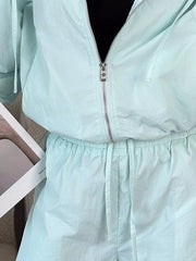 Lightweight Hooded Jacket And Shorts Set, view 24