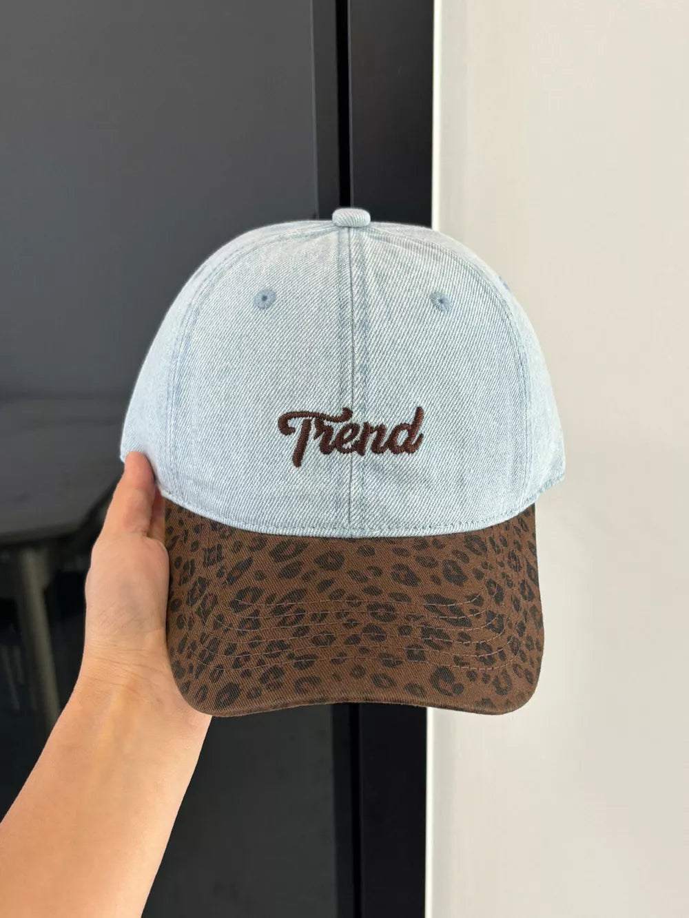 Leopard Embroidered Baseball Cap, front view