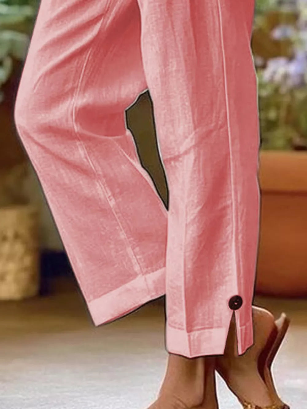 Full Size Casual Wide-leg Pants Plus Size, model styling view