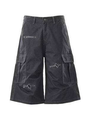 Men's Distressed Cargo Capris, model styling view