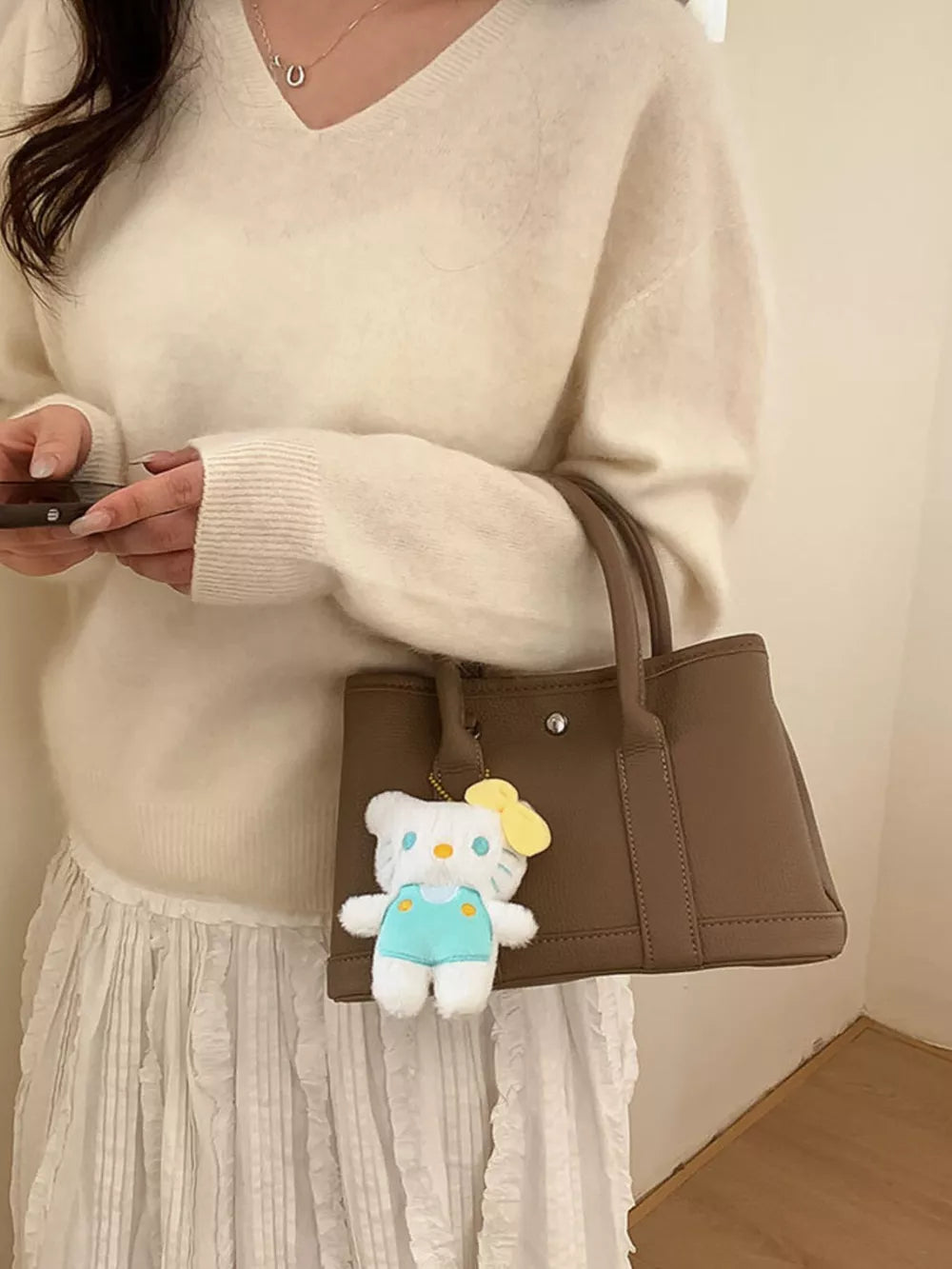Top Handle Crossbody Bag in Brown, side view