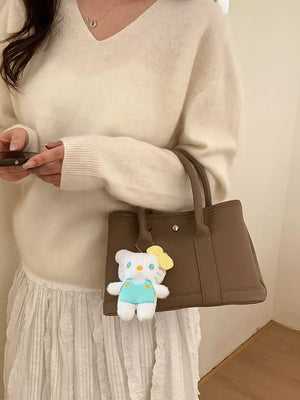 Top Handle Crossbody Bag in Brown, side view