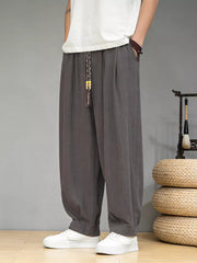 Men's Plus Size Loose Fit Casual Pants, model styling view