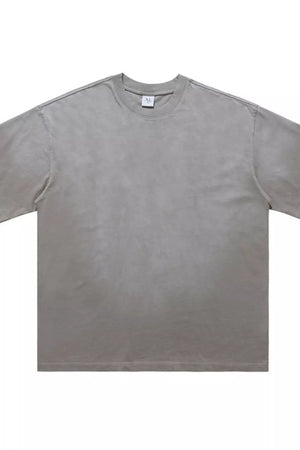 Men's gray oversized cotton t-shirt with a crew neck and short sleeves.