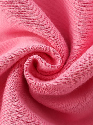Hot pink 100% cotton sweatshirt fabric detail