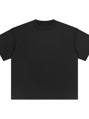 Black half sleeve t-shirt with crew neck and relaxed fit