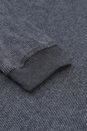 Dark Gray textured ribbed sweatshirt with ribbed cuffs and hem.