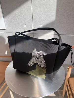 Dog Knit Shoulder Bag, close-up detail