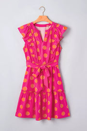 Ruffle Sleeve Polka Dot Mini Dress, product detail