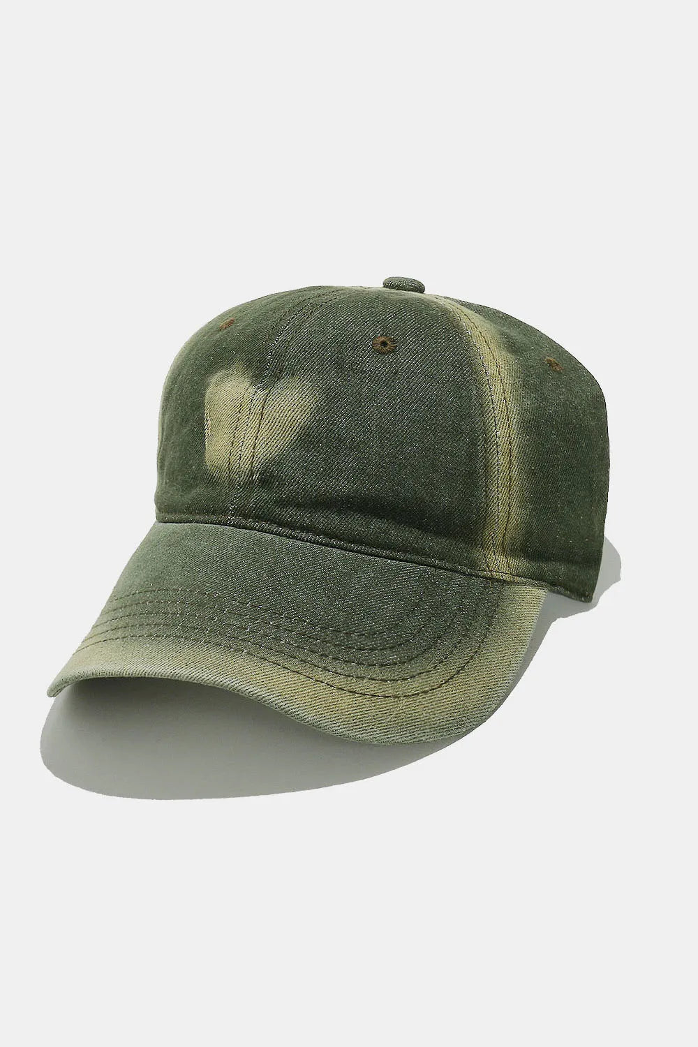 Moss bleached heart baseball cap with distressed detail