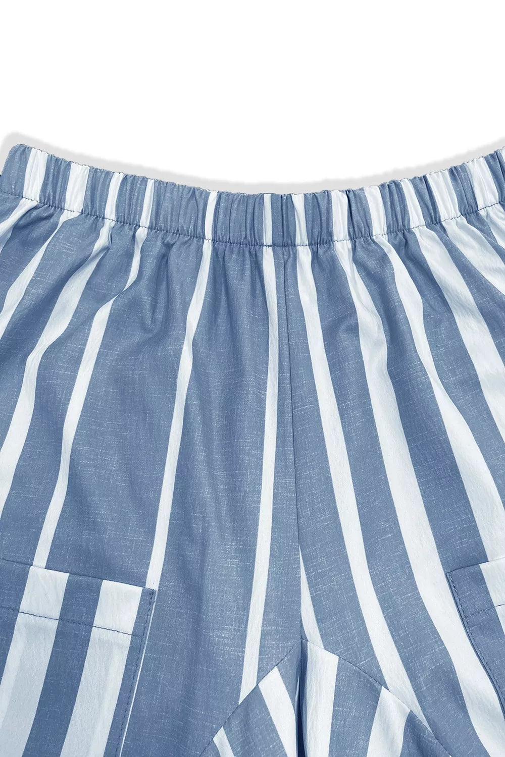 Striped Wide-leg Pants in Light Blue, close-up detail