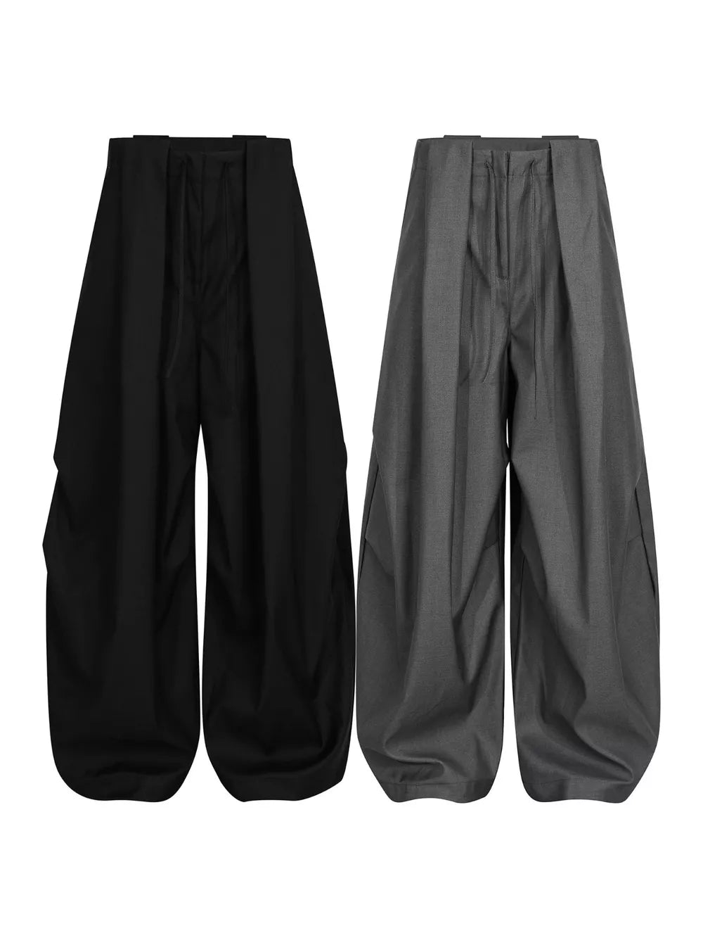 Men's Wide Leg Dress Pants in Black, back view