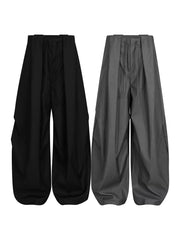 Men's Wide Leg Dress Pants in Black, back view