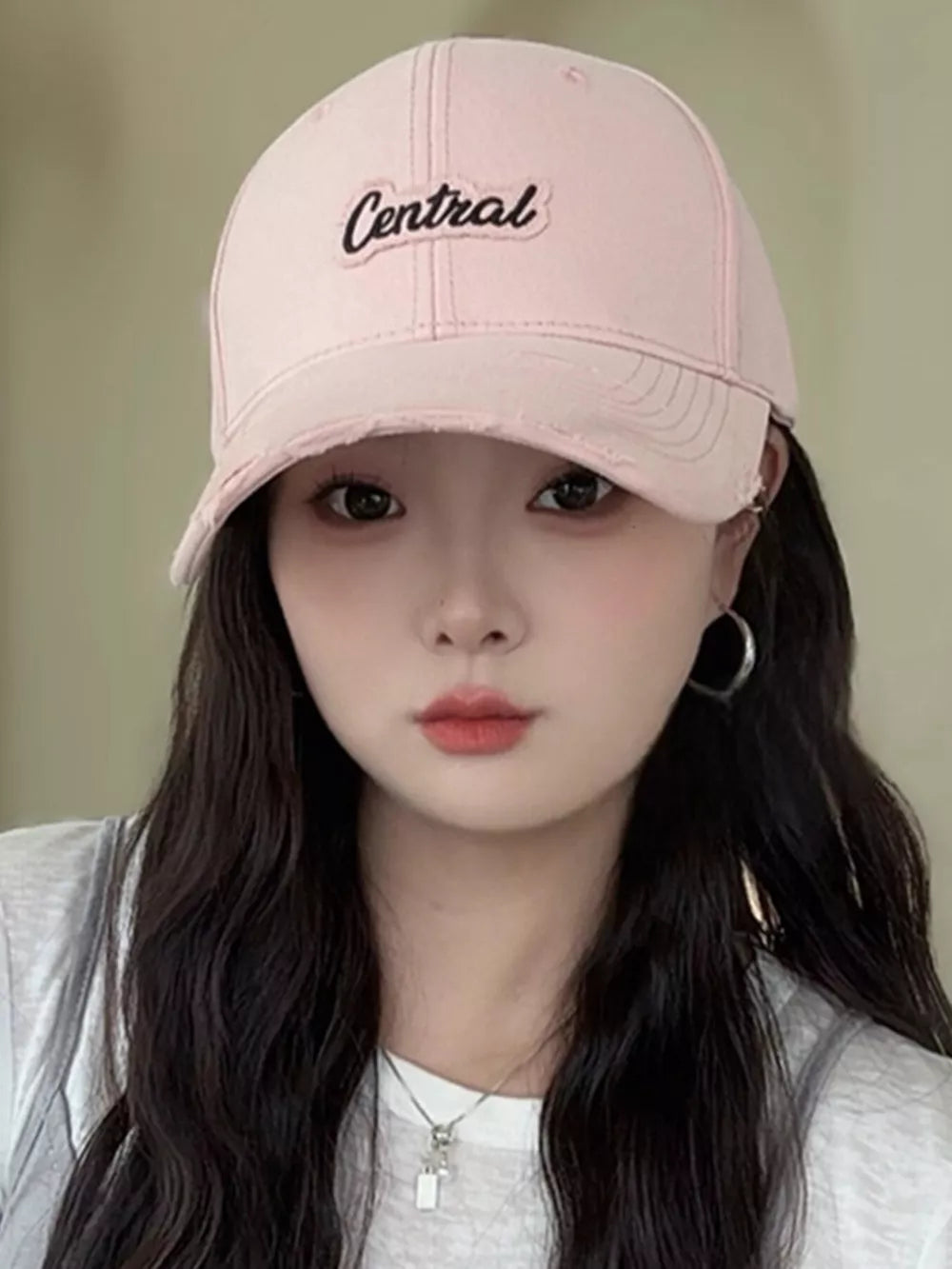 Embroidered Distressed Baseball Cap