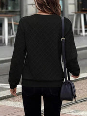 Textured Quarter-zip Sweatshirt in Pink, product detail
