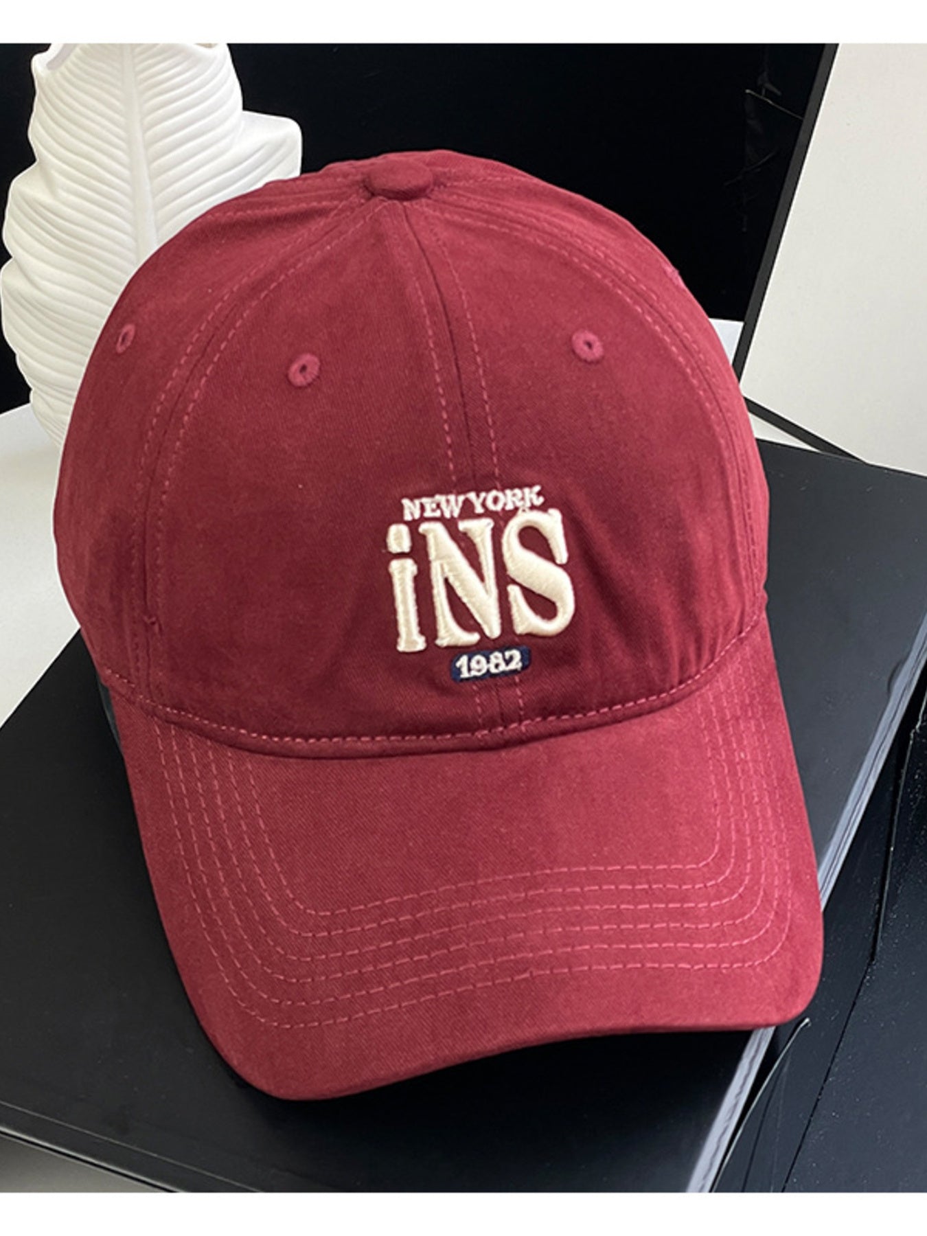 Navy Embroidered Cotton Baseball Cap