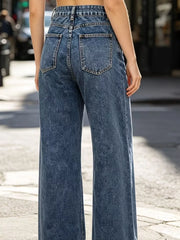 Rhinestone-embellished Wide-leg Jeans