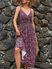 Vibrant Paisley Midi Dress With Spaghetti Straps