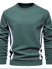 Deep Teal crew neck sweatshirt with white and navy side panels.