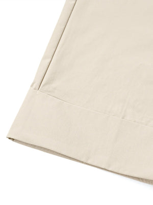 Beige tailored trousers with cuffed hemline detail
