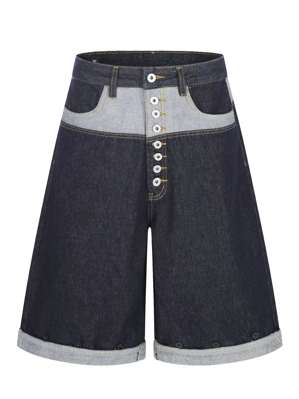 Men's Button Fly Denim Capris, front view