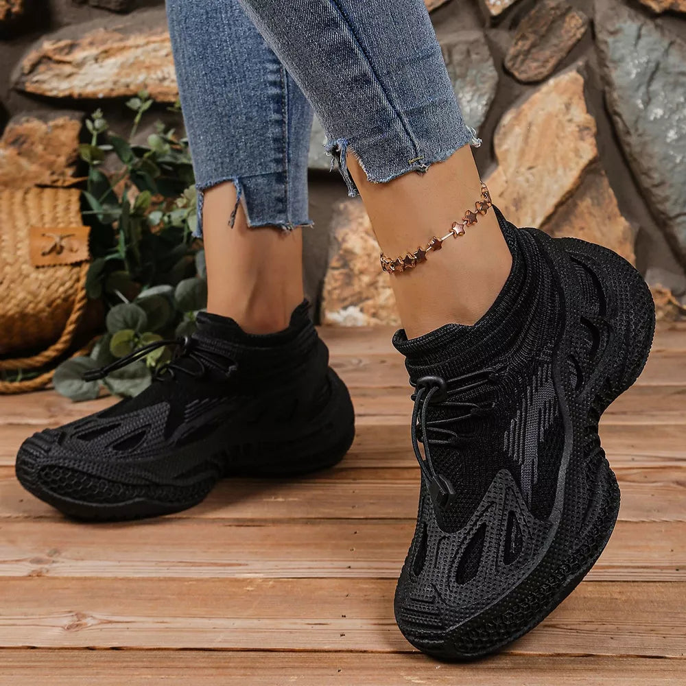 Lace Up Round Toe Sneakers in Khaki, fit detail