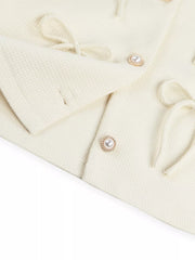 Chic Bow-embellished Cropped Jacket