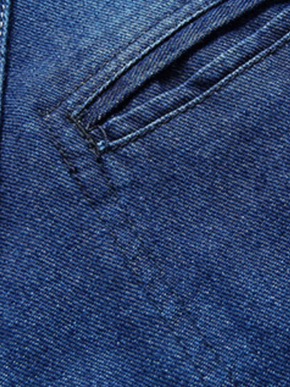 Men's Plus Size Button Up Denim Blazer, fabric detail