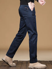 Men's Stretch Fit Casual Pants in Dark Gray, fit detail