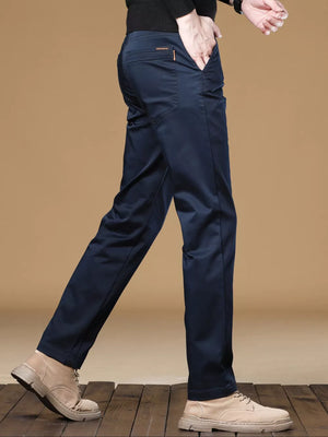 Men's Stretch Fit Casual Pants in Dark Gray, fit detail