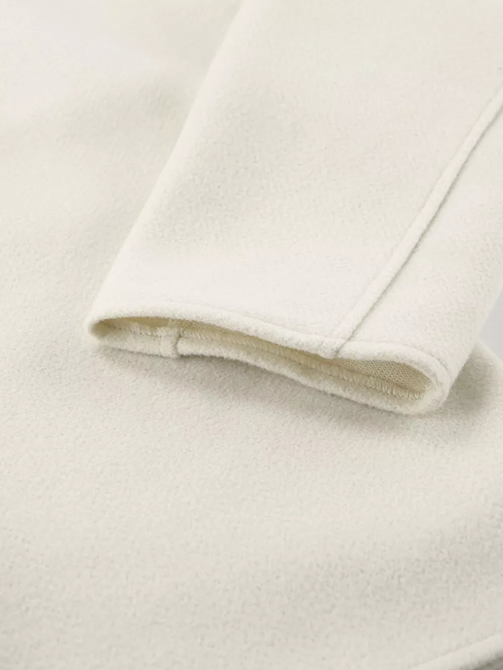 Elegant Stand Collar Open Front Outerwear in White, product detail