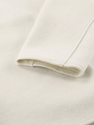 Elegant Stand Collar Open Front Outerwear in White, product detail