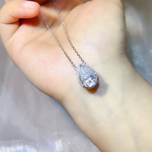 0.5 Carat Sterling Silver Moissanite Pendant Necklace, side view
