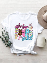White Easter graphic tee with "Oh For Peeps Sake" text and bunny graphics.