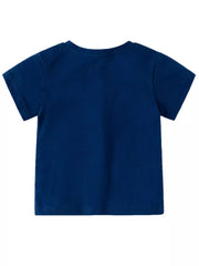 Navy blue toddler t-shirt with short sleeves and crew neck.