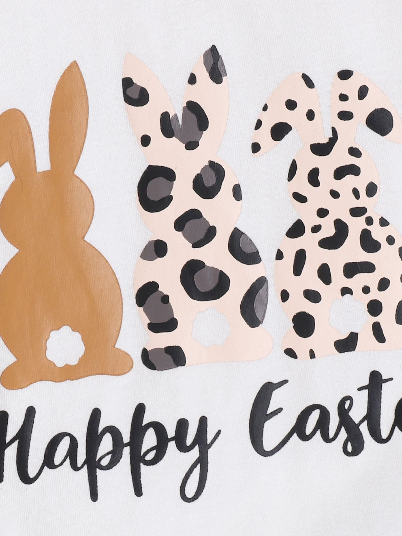 Toddler girls' underwear set with leopard print and brown Easter bunnies graphic.