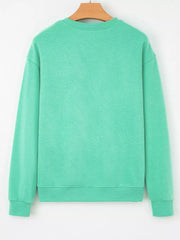 65% polyester, 35% cotton Care instructions: Machine wash cold sweatshirt in mint green with relaxed silhouette