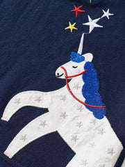 Whimsical Unicorn Embroidered Polo For Kids