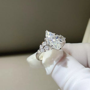 0.3 Carat Sterling Silver Solitaire Ring, model styling view