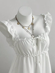 Frill Tie Front Mini Dress, side view