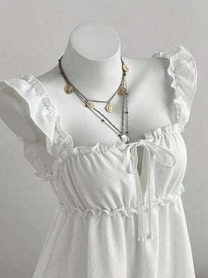 Frill Tie Front Mini Dress, side view