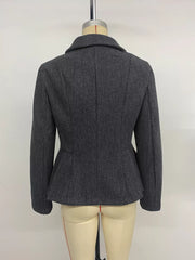 Tailored Peplum Blazer With Notched Lapels