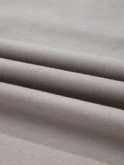 Gray V-neck sweatshirt with a textured knit fabric detail.
