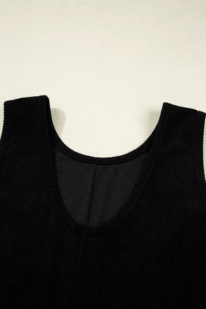 Corduroy Patch Pocket Sleeveless Mini Dress, editorial view